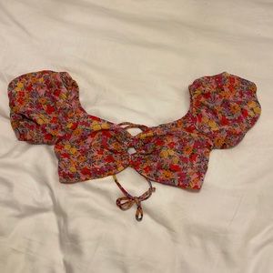 colorful cropped blouse